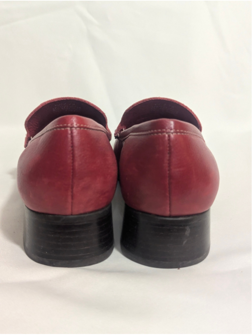 Etienne Aigner Vintage Quiz Dark Red Leather Loafers Size 7 - Picture 6 of 12